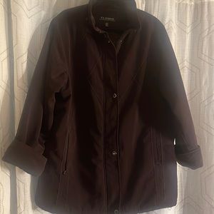 P.A Originals Women’s Purple 1X Quilted Jacket Zipper, Snap, Cuff Sleeve pockets